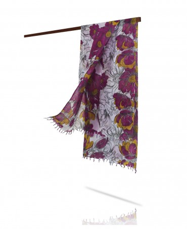 Палантин Женский W40-FLEUR.LINEARE/PURPLE